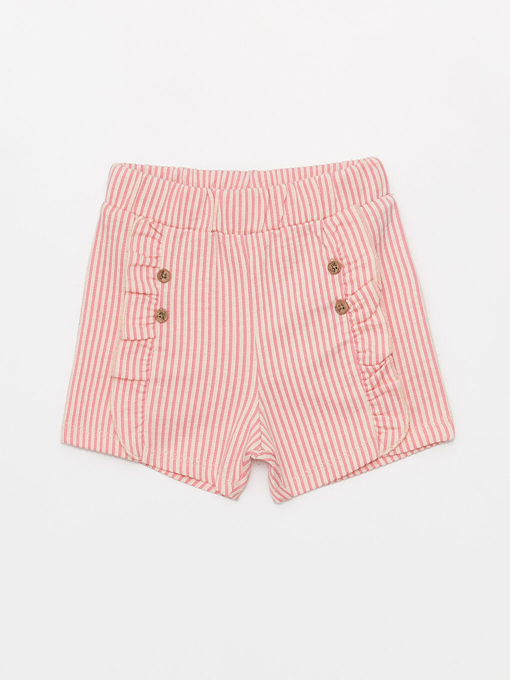 LCW baby Crew Neck Striped Baby Girl Blouse and Shorts 2-Pack Set -S3DJ52Z1-LHK