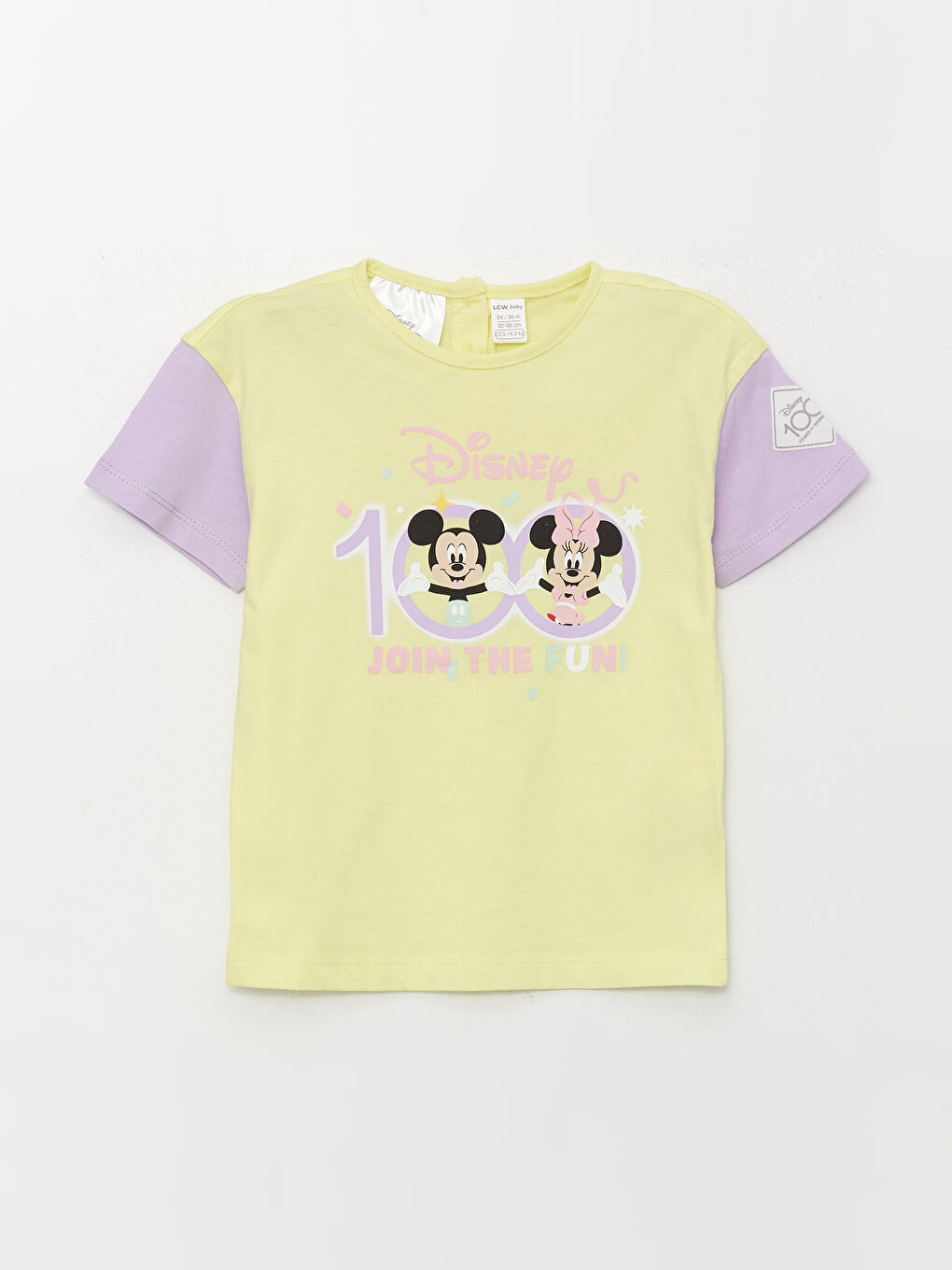 LCW baby Crew Neck Short Sleeve Minnie Mouse Printed Baby Girl T-Shirt and Shorts 2-Piece Set -S3DJ57Z1-FPM