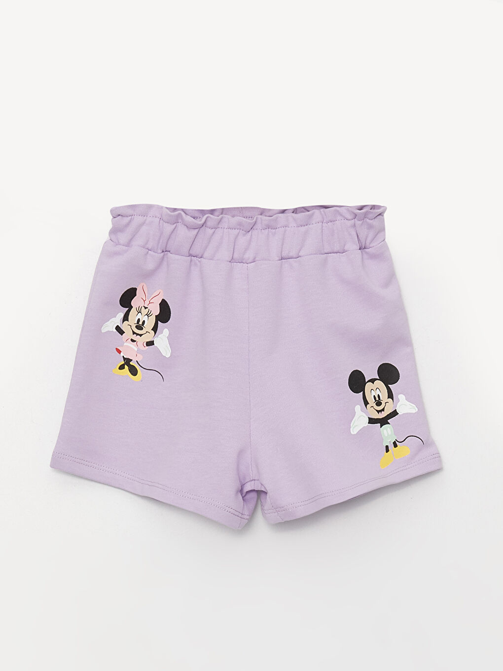 LCW baby Crew Neck Short Sleeve Minnie Mouse Printed Baby Girl T-Shirt and Shorts 2-Piece Set -S3DJ57Z1-FPM