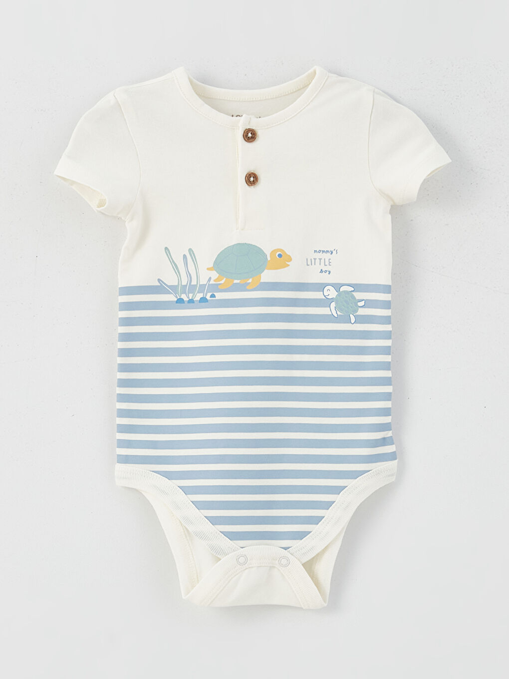 Комплект Боди и Шорты для Малыша Мальчика в Полоску с Коротким Рукавом и Круглым Вырезом 2 шт.-1