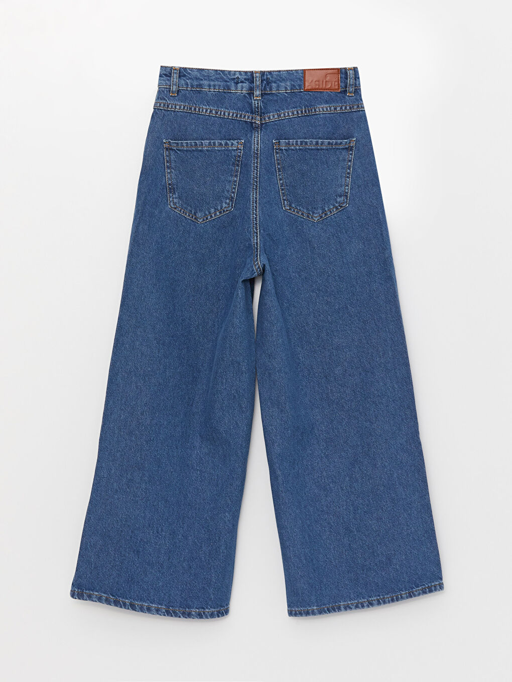 Blugi Regular din Denim cu Talie Înaltă și Croială Largă pentru Femei-6