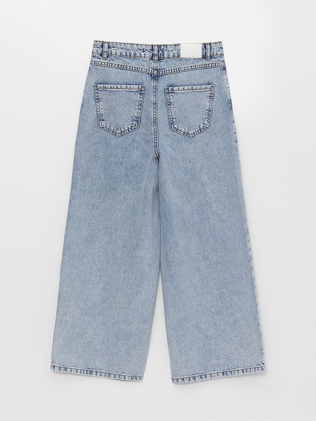 Blugi Regular din Denim cu Talie Înaltă și Croială Largă pentru Femei-6