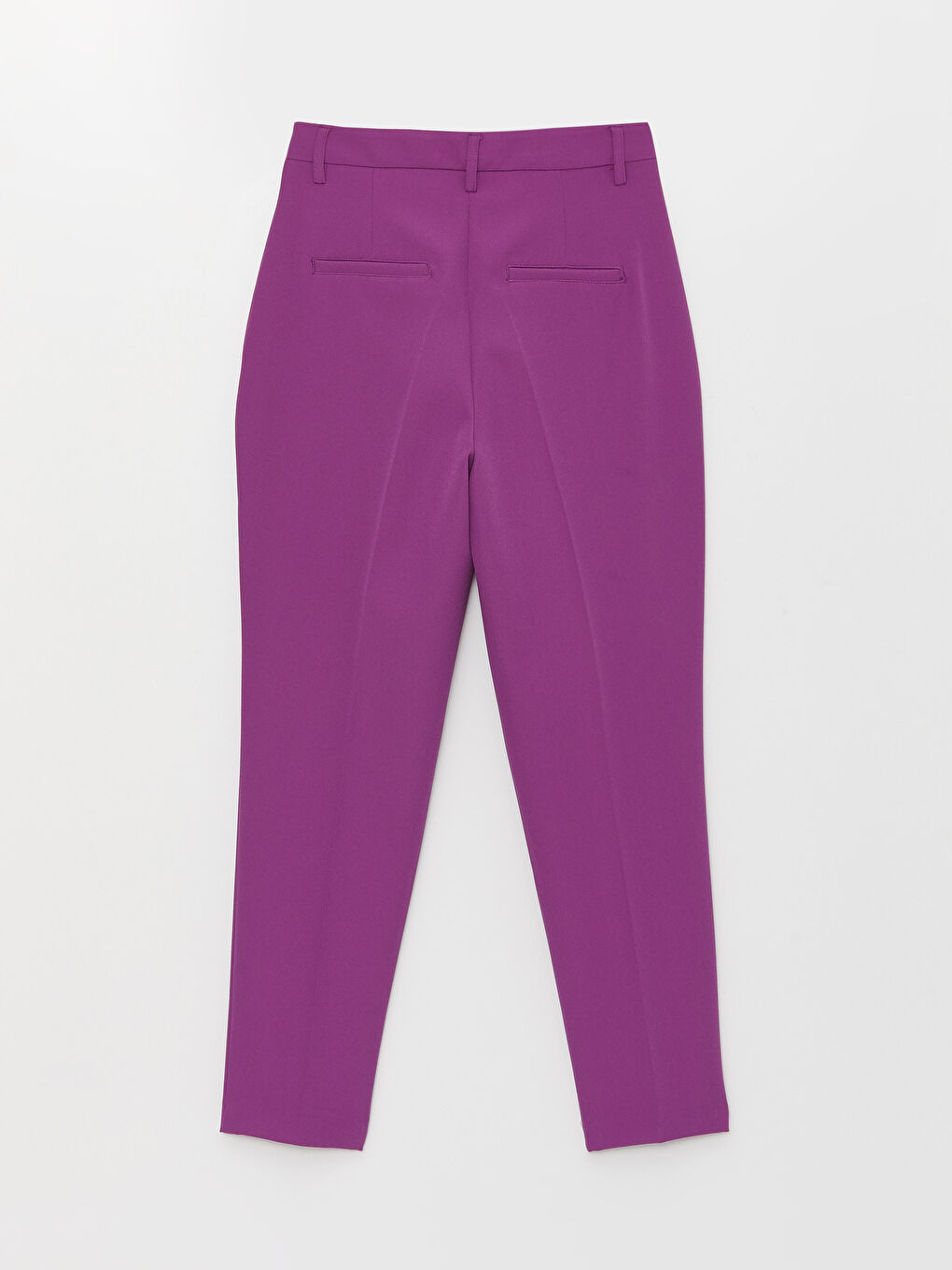 Mor Kadın Yüksek Bel Rahat Kalıp Düz Pantolon-6