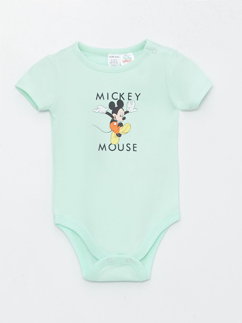 LCW baby Crew Neck Disney Printed Baby Boy Body and Pants With Snaps -S3DK15Z1-FPW