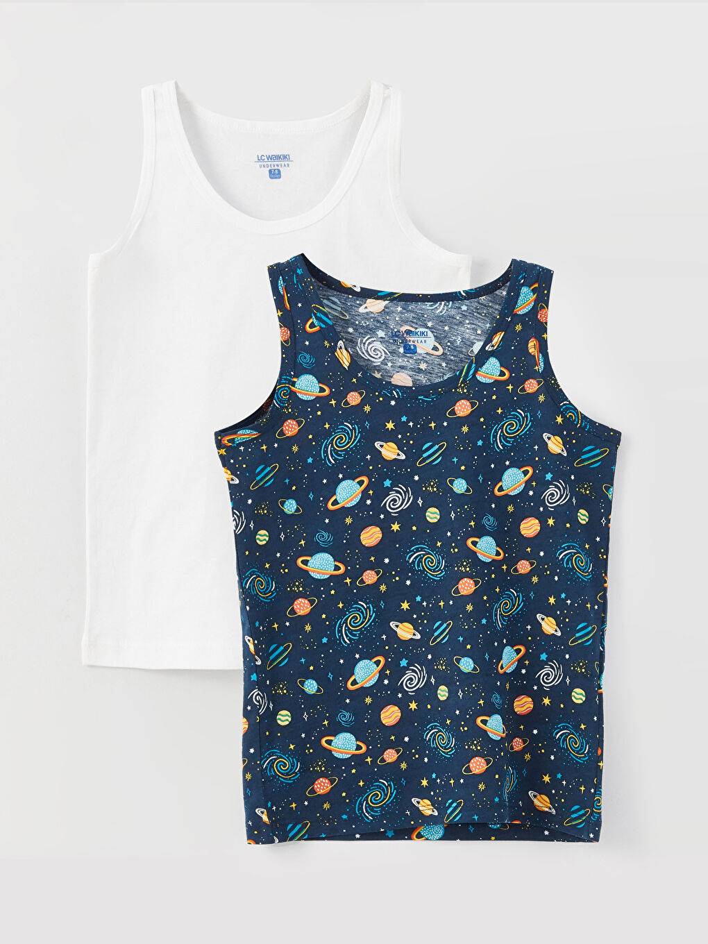 Crew Neck Cotton Boy Singlet 2-Pack