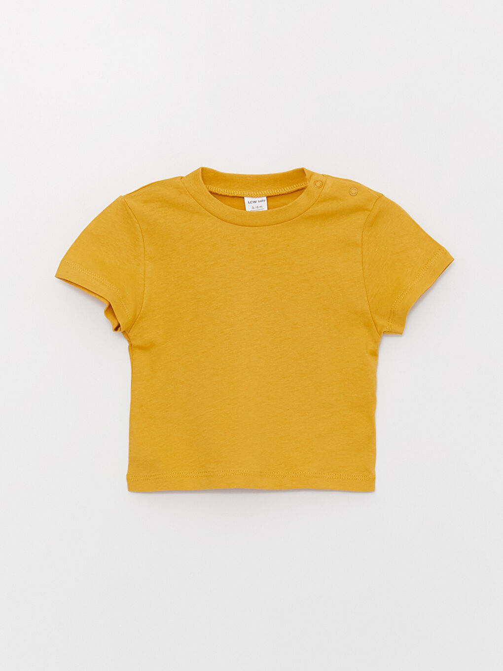 Bej Bisiklet Yaka Erkek Bebek Tişört ve Salopet 2'li-2