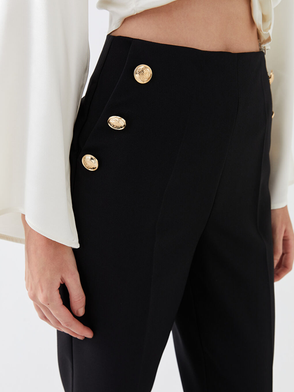 High Waist Standard Fit Women's Trousers-4