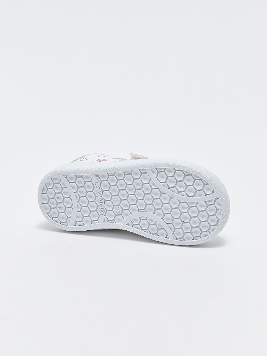 Beyaz Baskılı Cırt Cırtlı Kız Bebek Spor Ayakkabı-4