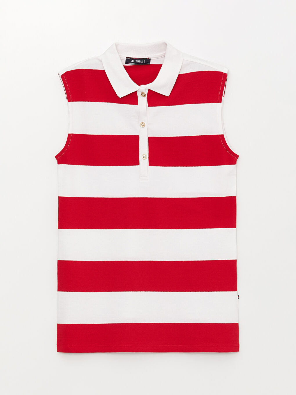 Kırmızı Polo Yaka Renk Bloklu Kadın Atlet-5