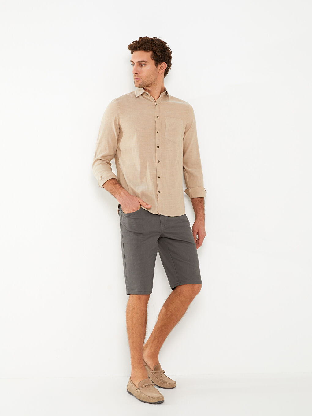 Slim Fit Mens Bermuda Shorts -S3DK34Z8-CS4