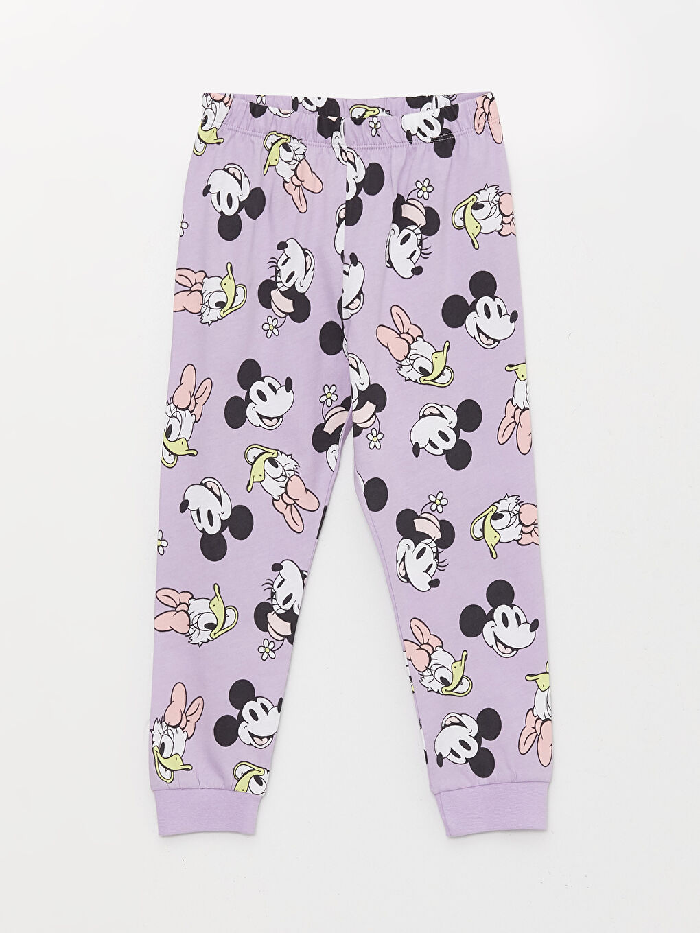 Crew Neck Long Sleeve Minnie Mouse Printed Baby Girls' Pyjama Set-4