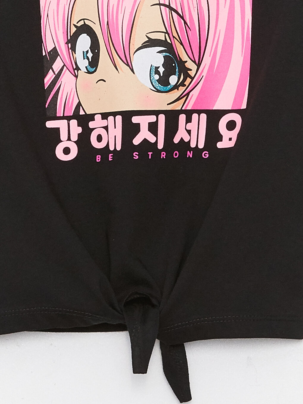 Crew Neck Printed Short Sleeve Girls' T-Shirt-2