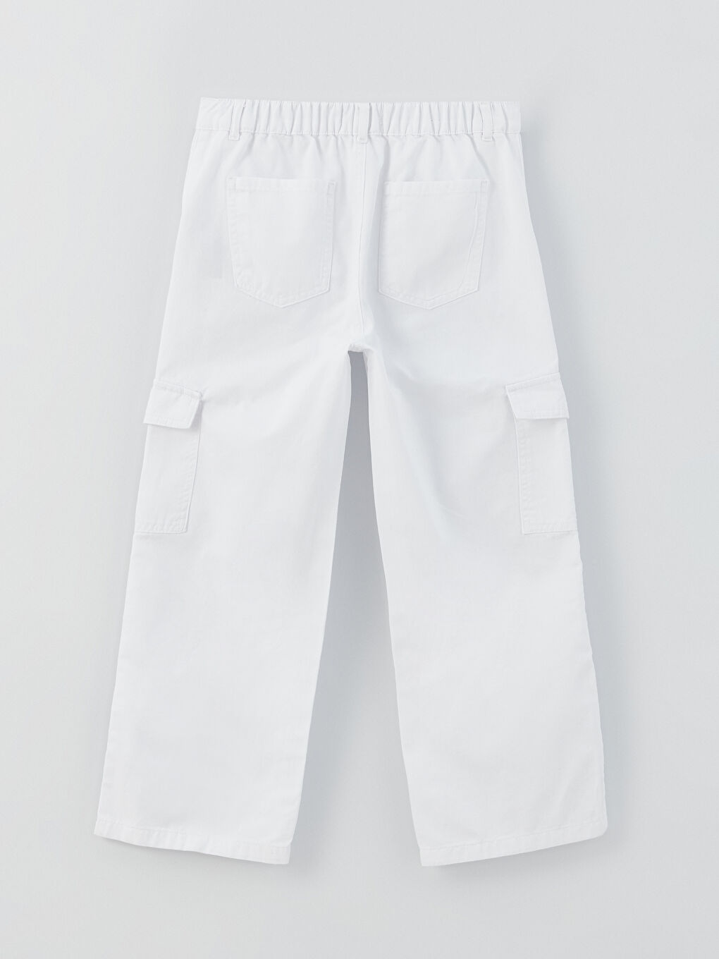 LCW Kids Beyaz Beli Lastikli Basic Kız Çocuk Kargo Pantolon - 1