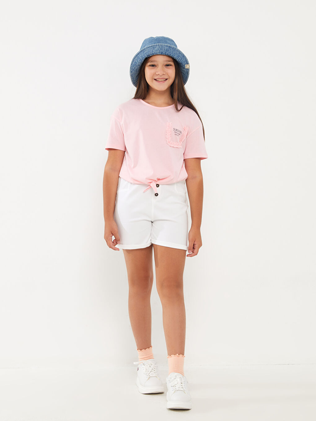 Шорты для девочек с эластичным поясом-1
