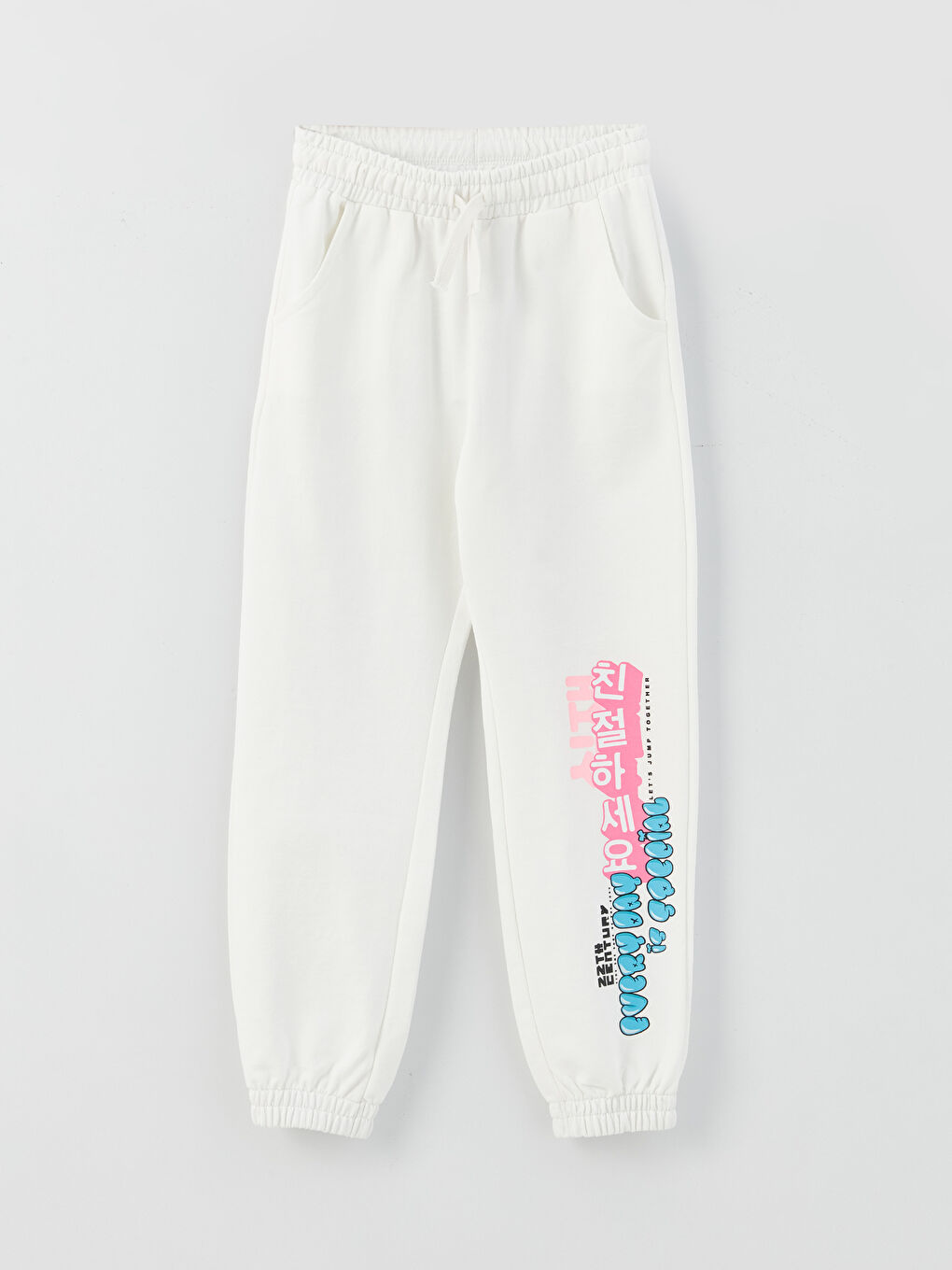 Серпімді белдікті принтті қыз балалар джоггер спорттық шалбары