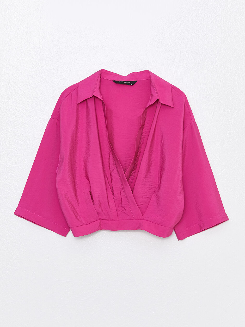 Women's Collared Neck Plain Blouse-5