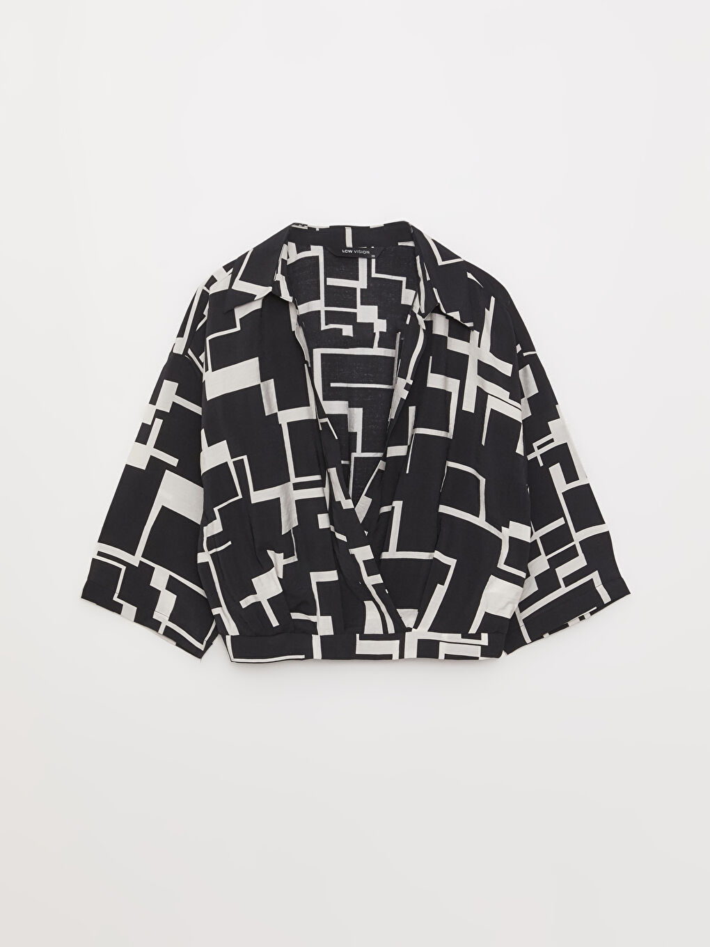 LCW Vision Bluse mit Kragenhals und Muster für Damen -S3DK64Z8-LQJ