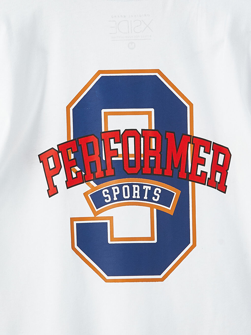 Beyaz Bisiklet Yaka Kısa Kollu Baskılı Penye Erkek Tişört-8