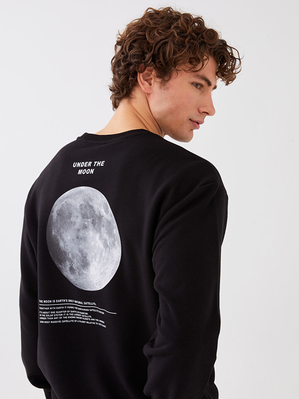 Oversize Crew Neck Long Sleeve Printed Men's Sweatshirt
