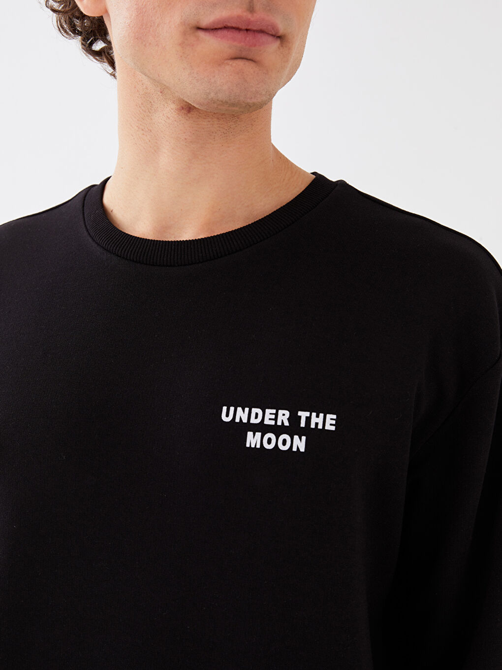 Oversize Crew Neck Long Sleeve Printed Men's Sweatshirt-3