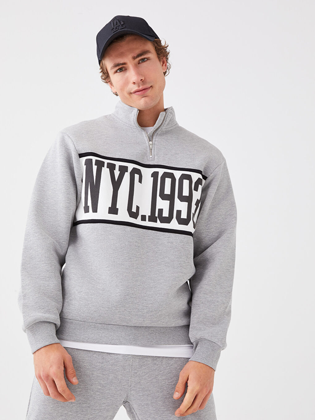 Hanorac pentru Bărbați Imprimat cu Mânecă Lungă și Guler Tip Pâlnie