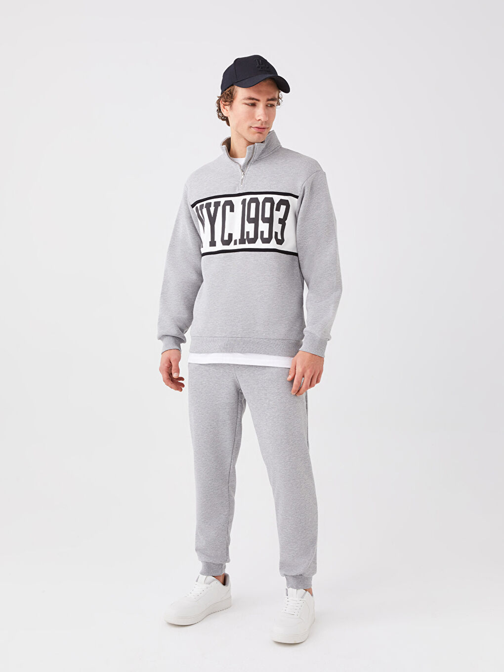 Hanorac pentru Bărbați Imprimat cu Mânecă Lungă și Guler Tip Pâlnie-2