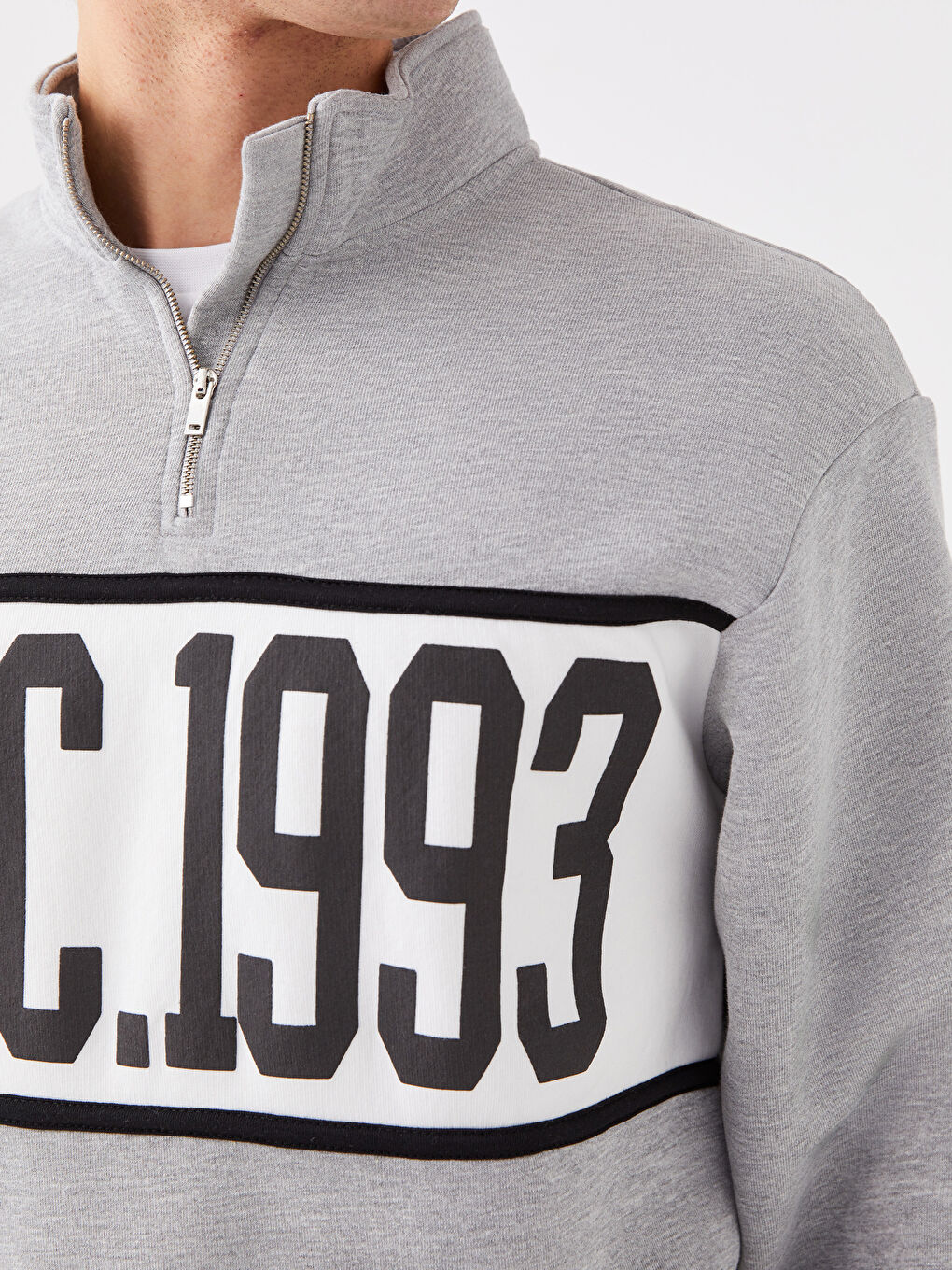 Hanorac pentru Bărbați Imprimat cu Mânecă Lungă și Guler Tip Pâlnie-3