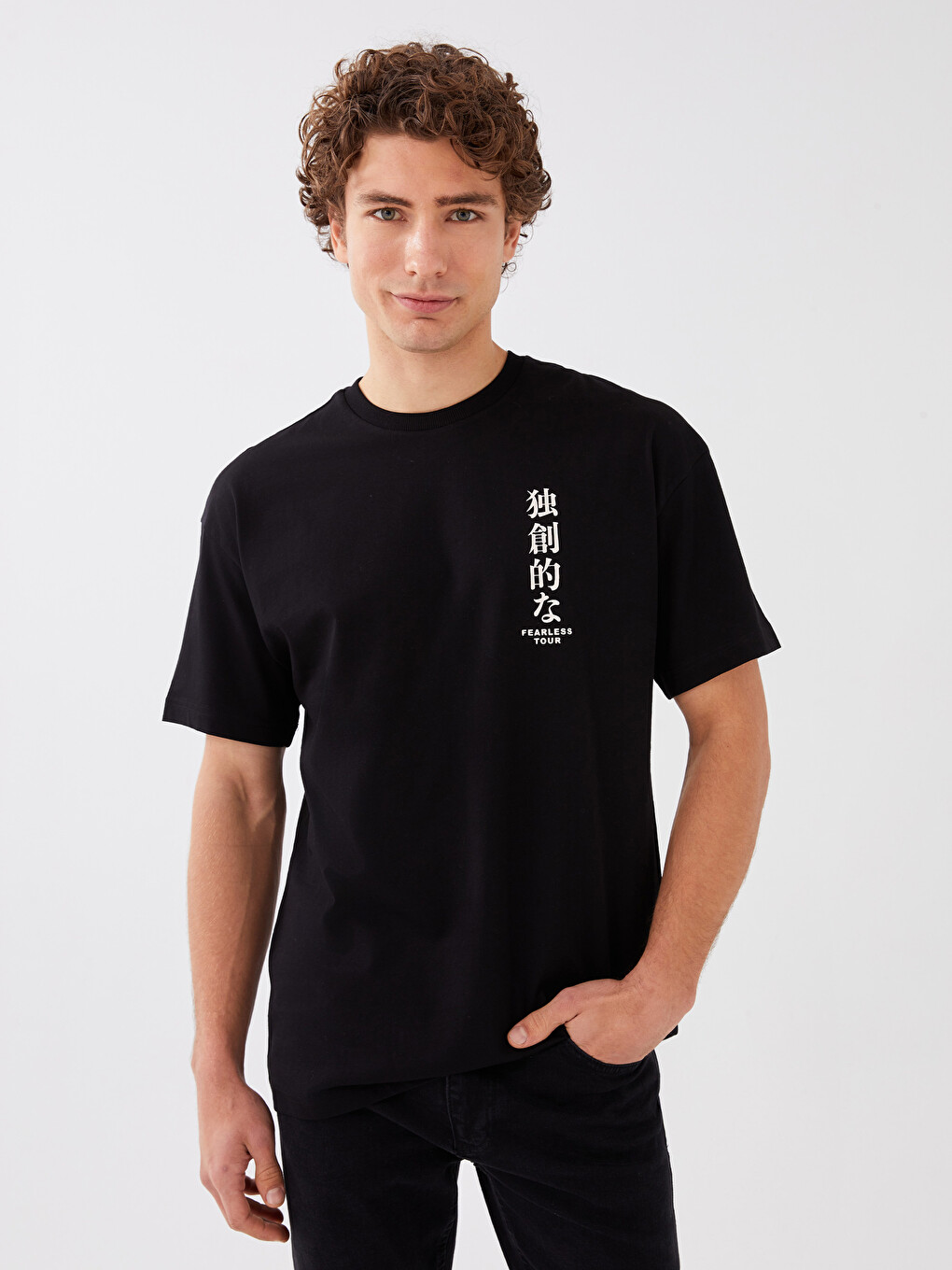 XSIDE Oversize Crew Neck Short Sleeve Printed Jersey Men's T-shirt