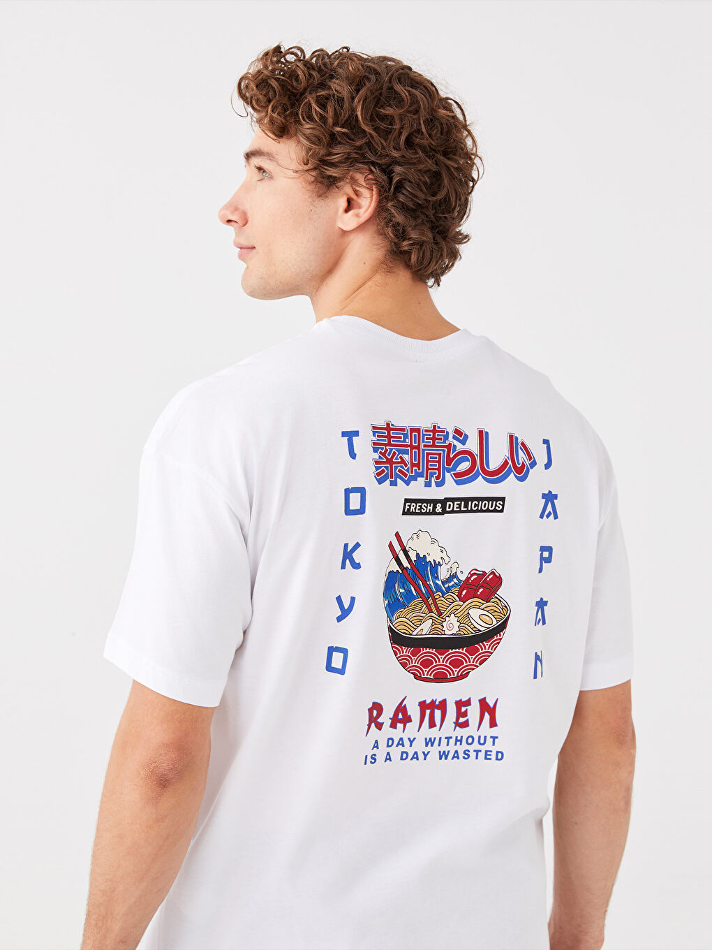 Футболка мужская из джерси с принтом, круглым вырезом и короткими рукавами, оверсайз-4