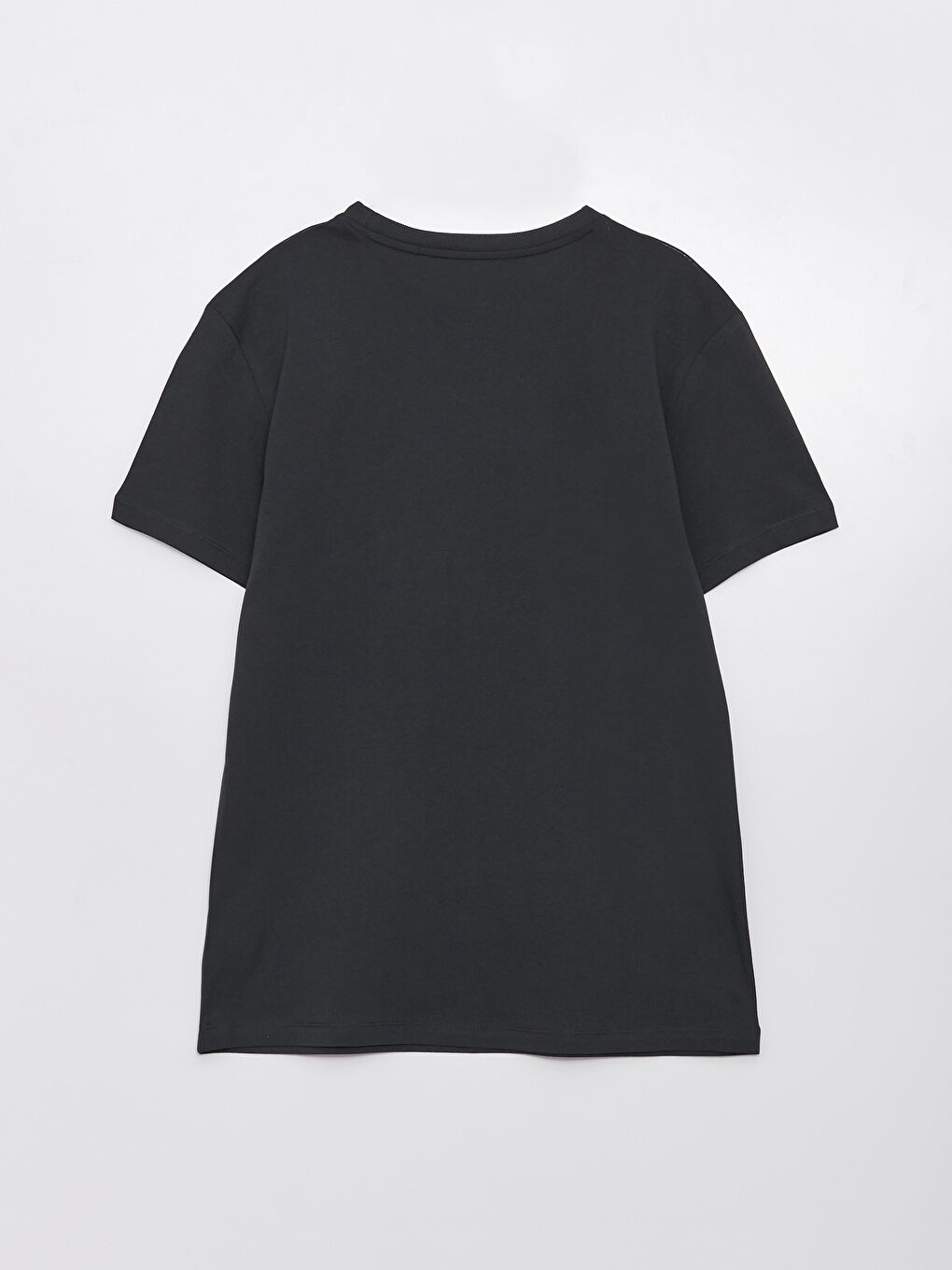 Antrasit Bisiklet Yaka Kısa Kollu Baskılı Penye Erkek Tişört-6