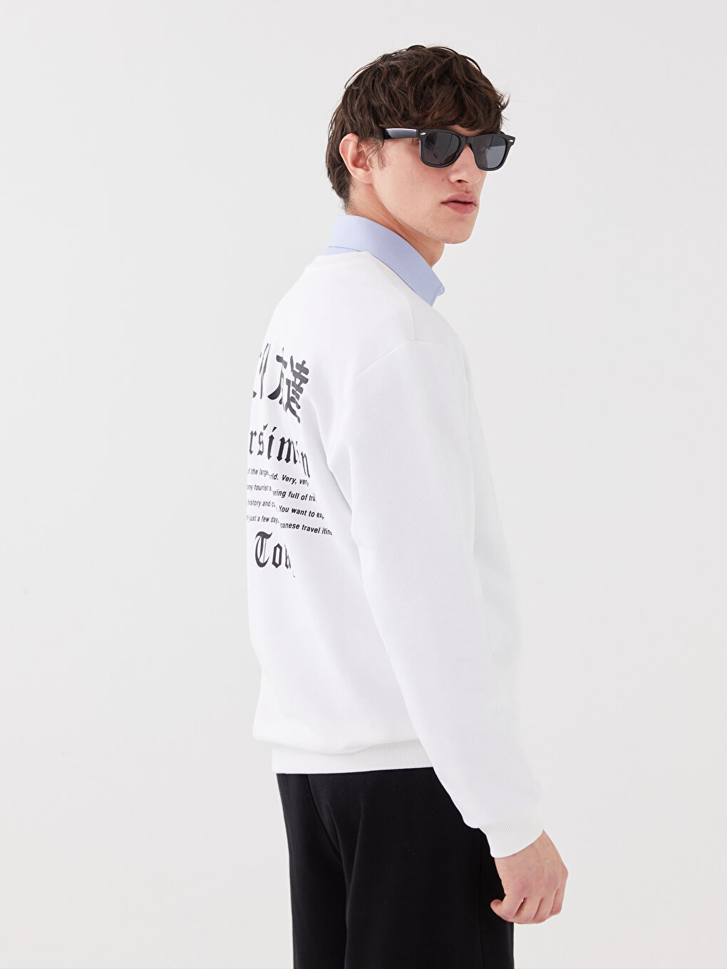XSIDE Bisiklet Yaka Uzun Kollu Baskılı Erkek Sweatshirt -S3DL00Z8-R5B