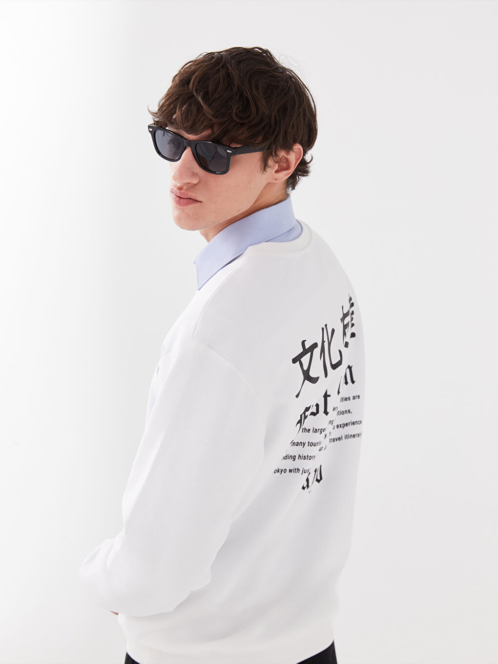 XSIDE Bisiklet Yaka Uzun Kollu Baskılı Erkek Sweatshirt -S3DL00Z8-R5B