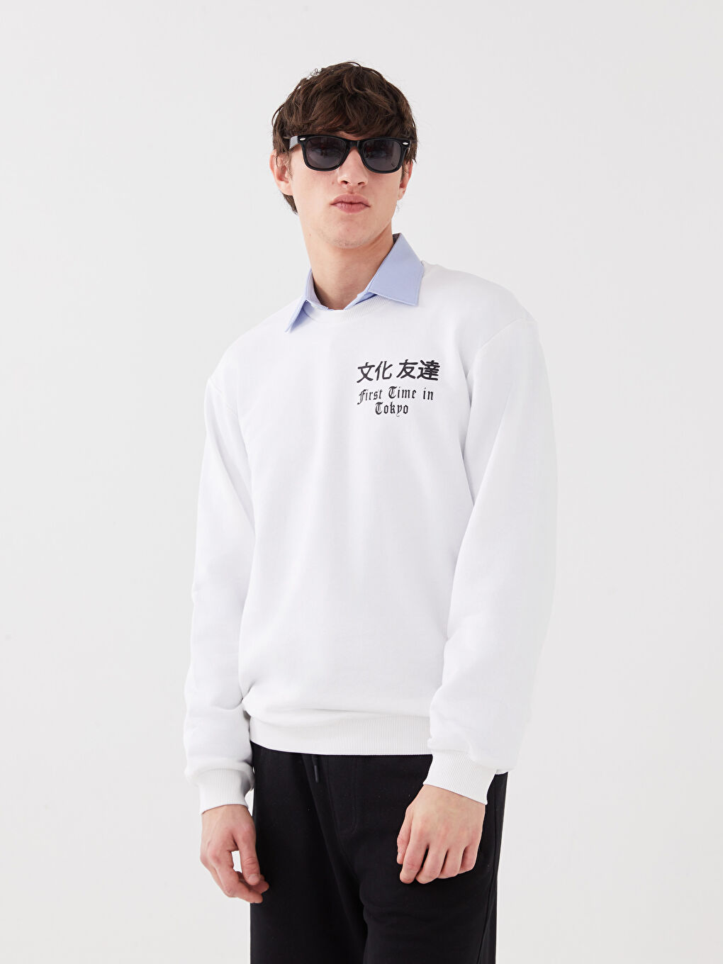XSIDE Bisiklet Yaka Uzun Kollu Baskılı Erkek Sweatshirt -S3DL00Z8-R5B