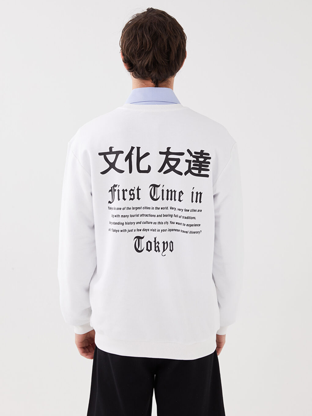 XSIDE Bisiklet Yaka Uzun Kollu Baskılı Erkek Sweatshirt -S3DL00Z8-R5B