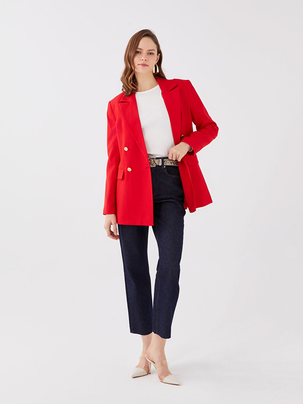 Women's Standard Fit Regular Denim Trousers -S3DL10Z8-423