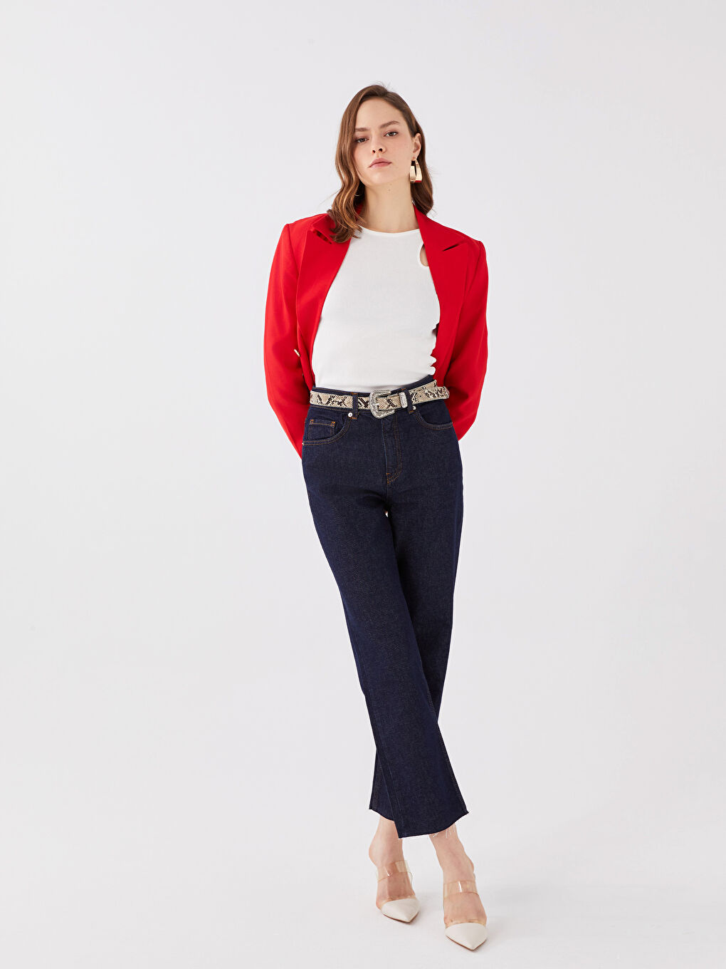 Women's Standard Fit Regular Denim Trousers -S3DL10Z8-423