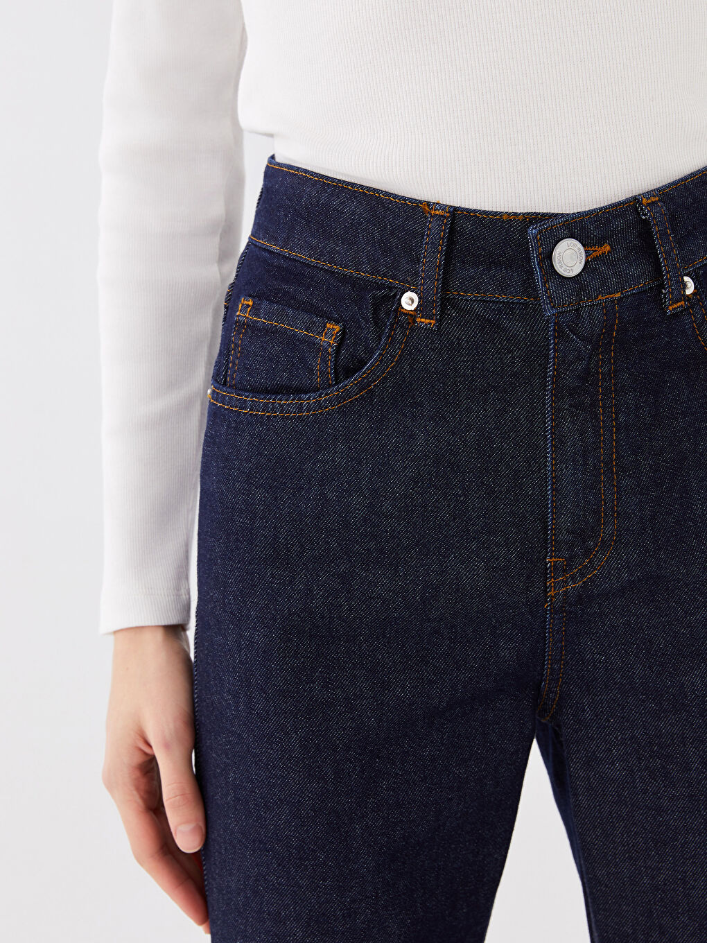 Women's Standard Fit Regular Denim Trousers -S3DL10Z8-423