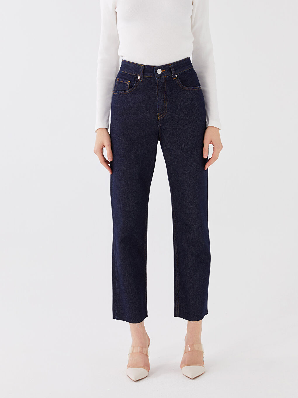 Women's Standard Fit Regular Denim Trousers -S3DL10Z8-423
