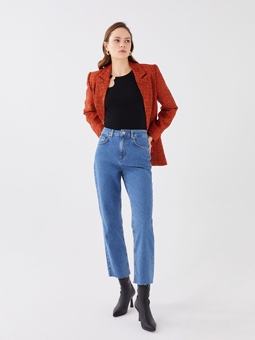 Women's Standard Fit Regular Denim Trousers -S3DL10Z8-507