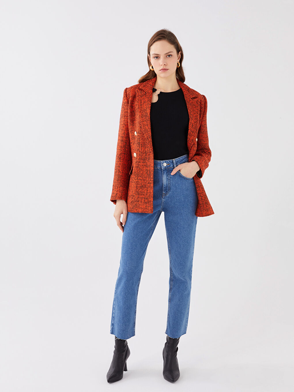 Women's Standard Fit Regular Denim Trousers -S3DL10Z8-507