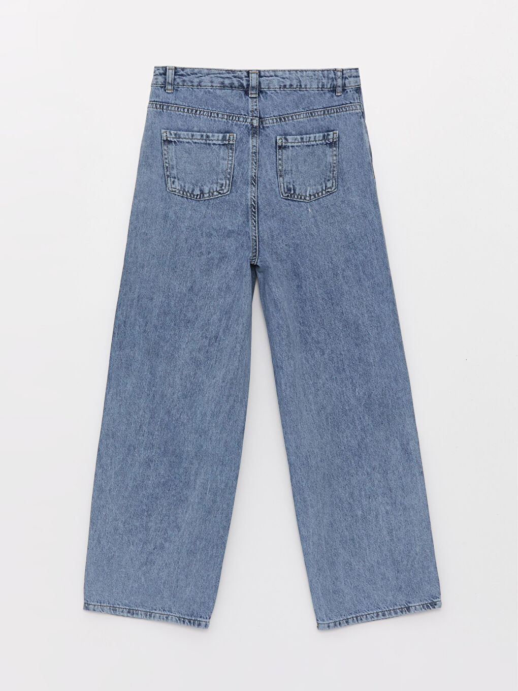 Mavi Mickey Mouse Baskılı Kız Çocuk Jean Pantolon-2