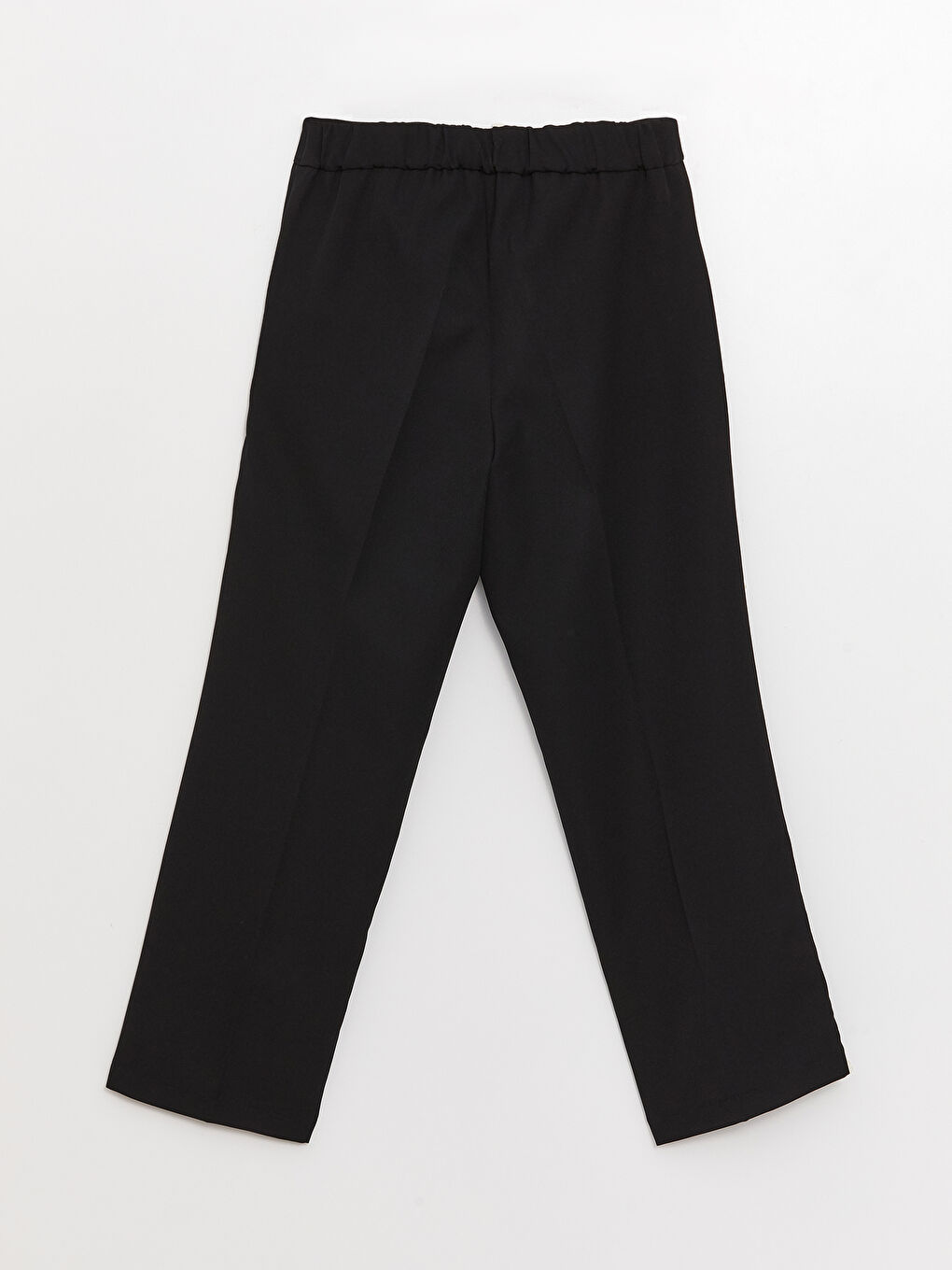 Pantalon Uni à Taille Élastique et Coupe Standard pour Femmes-6