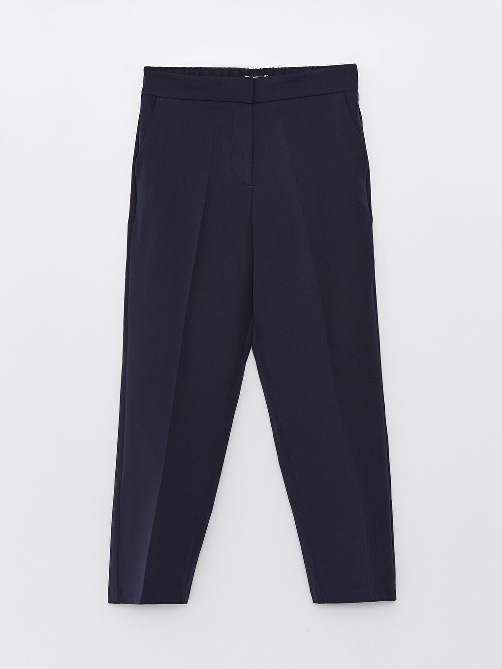 Women's Elastic Waist Standard Fit Regular Trousers-5