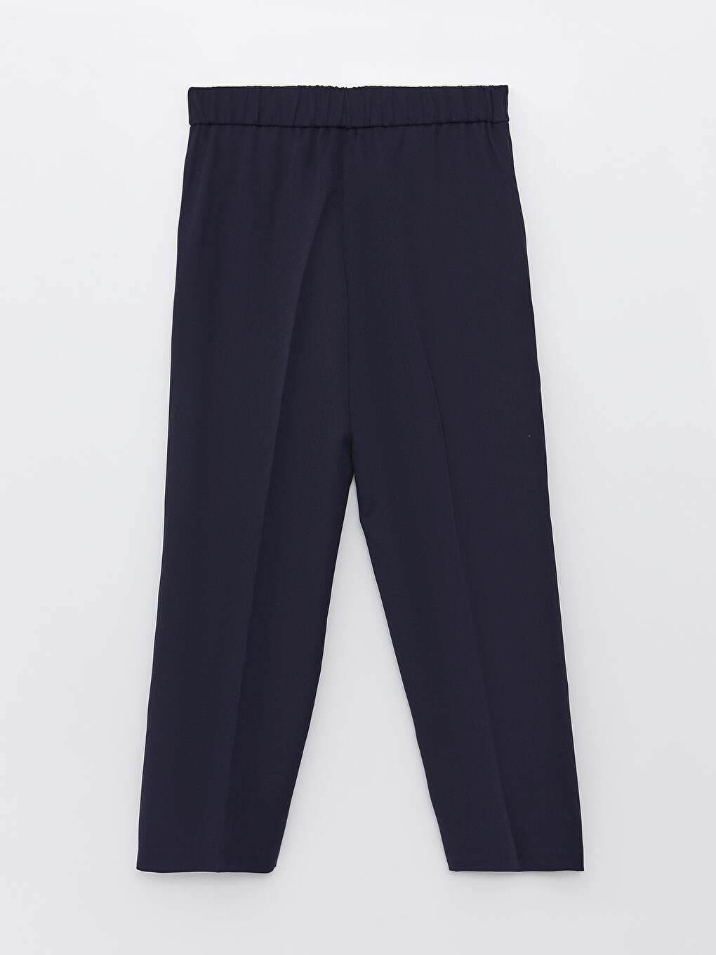 Women's Elastic Waist Standard Fit Regular Trousers-6