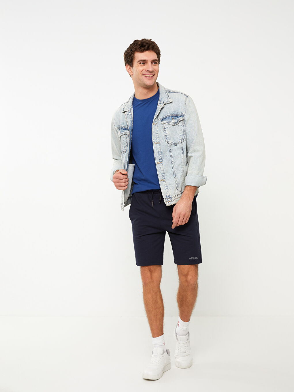 Lacivert Standart Kalıp Erkek Şort-1