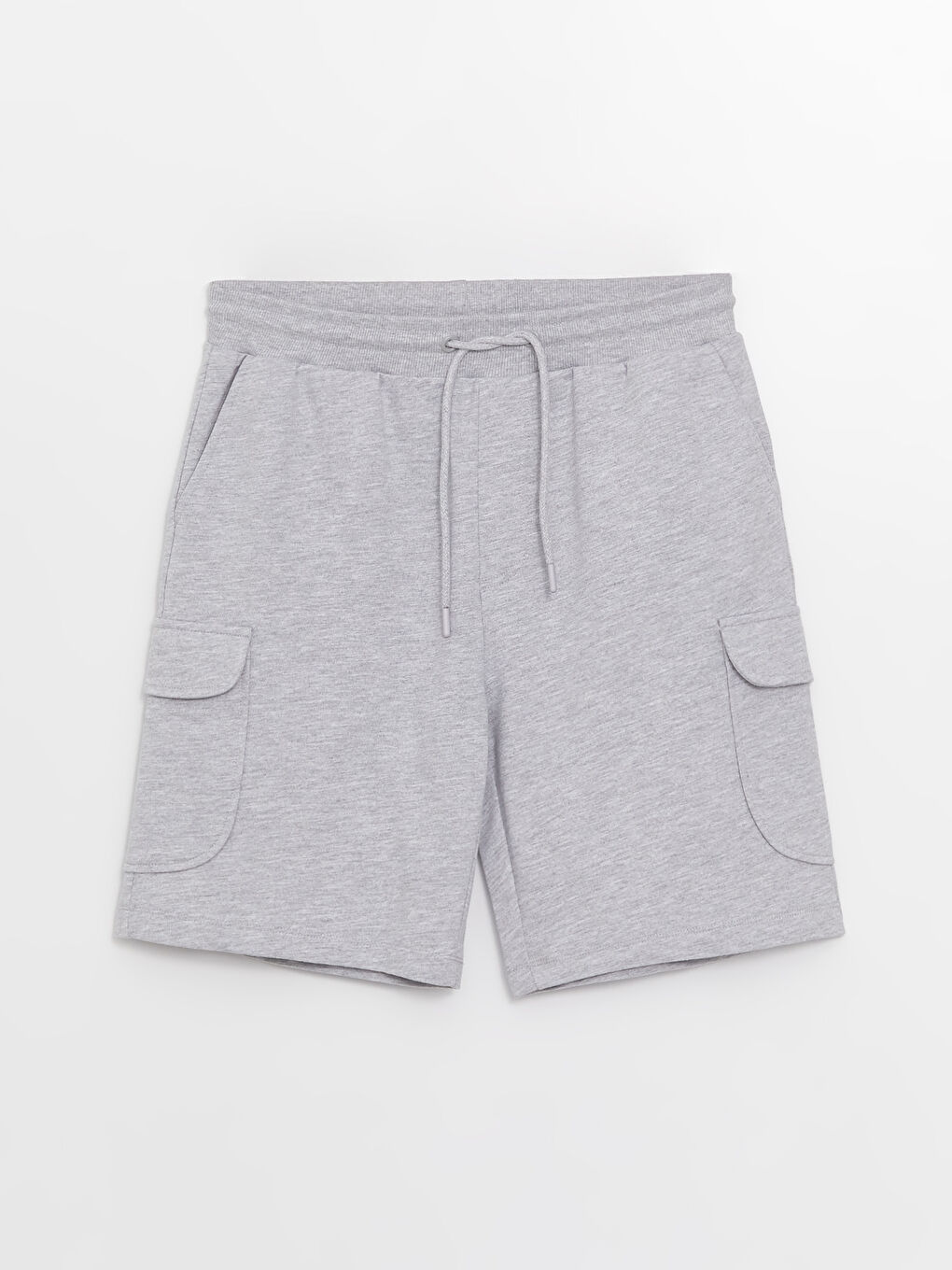 Gri Standart Kalıp Erkek Kargo Şort-5