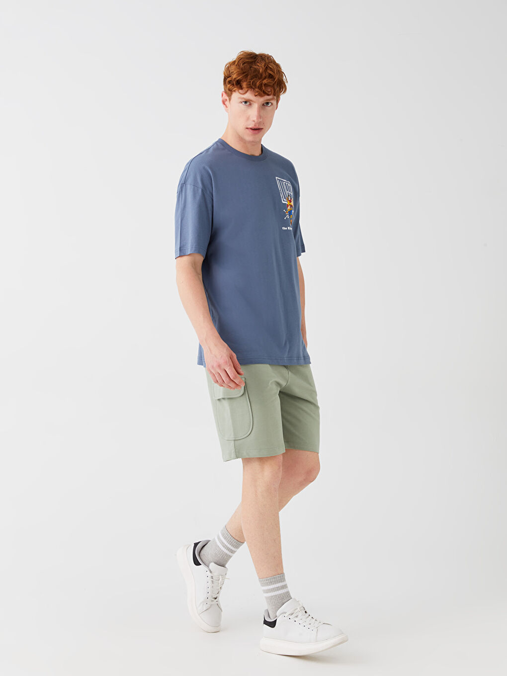 Haki Standart Kalıp Erkek Kargo Şort