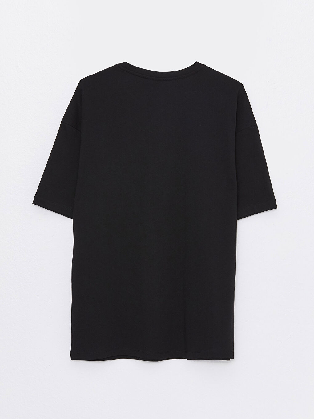 Siyah Bisiklet Yaka Kısa Kollu Baskılı Erkek Tişört-6