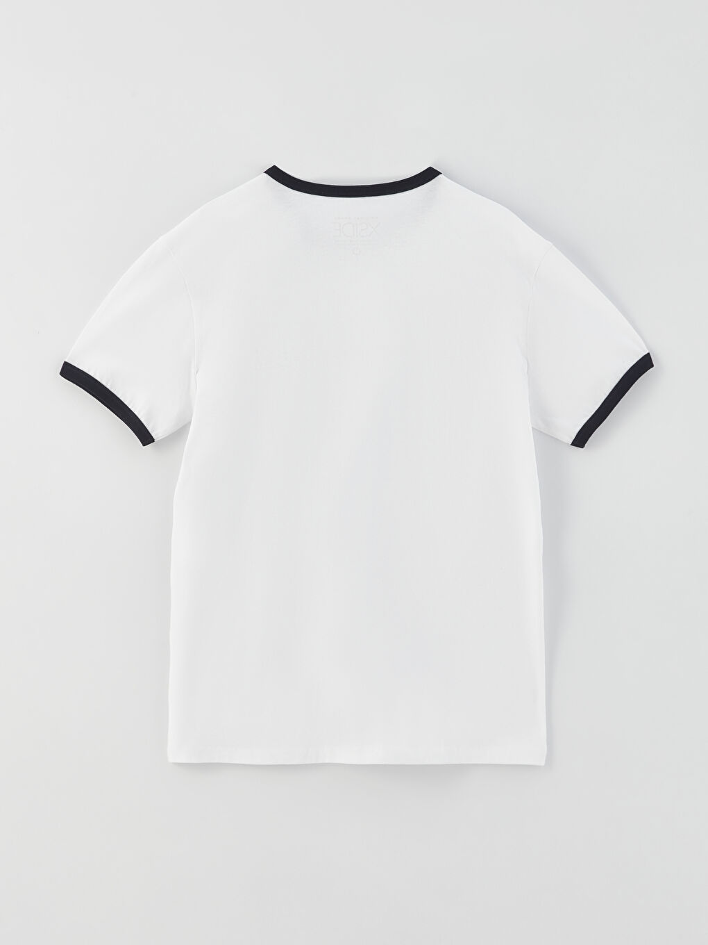 Beyaz Bisiklet Yaka Kısa Kollu Baskılı Penye Erkek Tişört-6