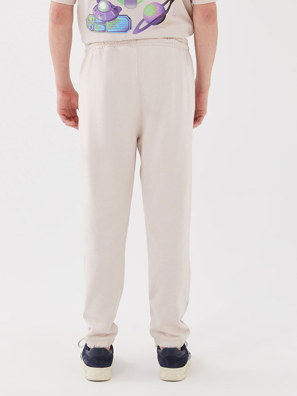 Bej Slim Fit Erkek Jogger Eşofman Altı-4